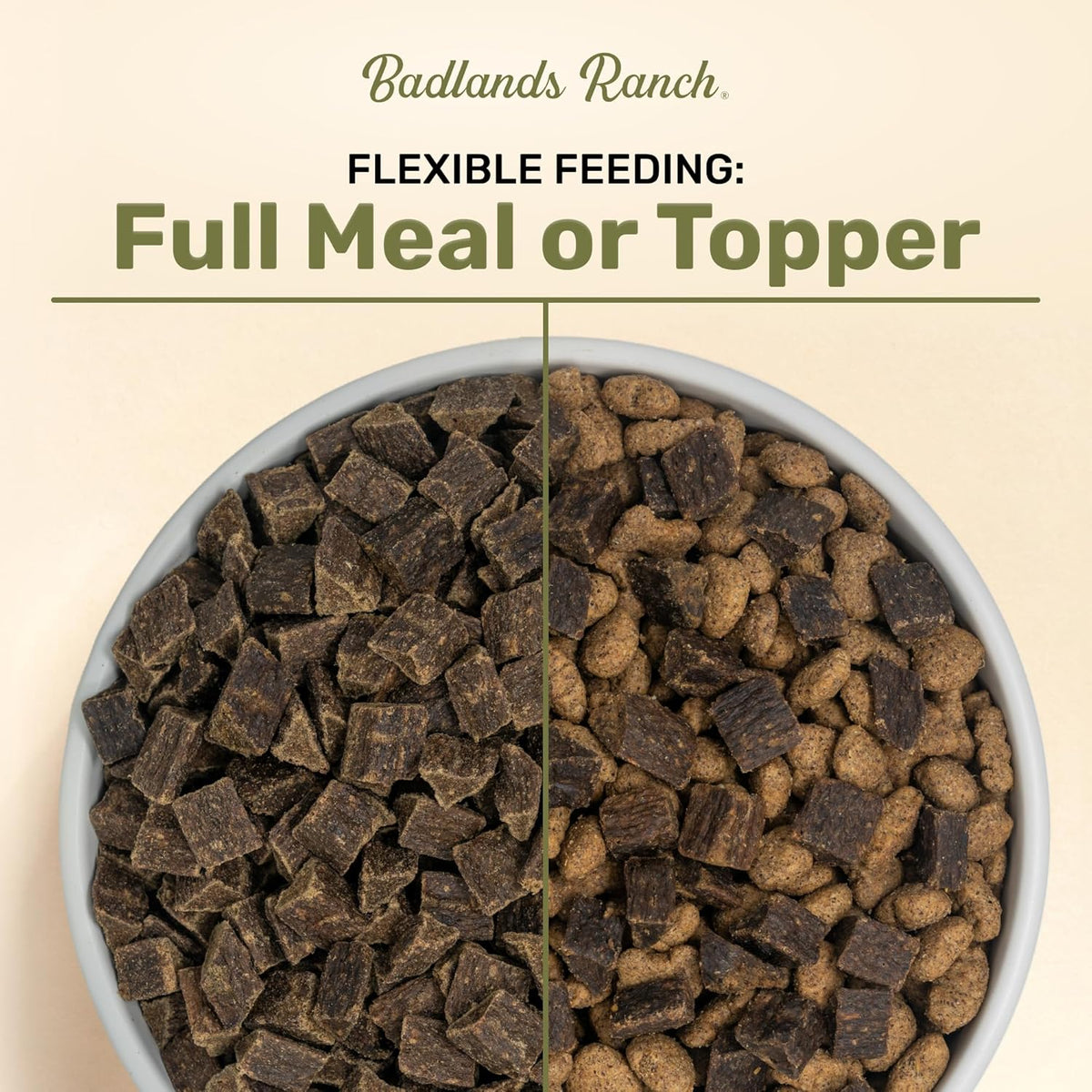 BADLANDS RANCH Air-Dried Beef Dog Food, 87% Real Meat, 24 oz | Includes organs & salmon; kibble topper or alternative; adult & senior dogs; no corn, wheat, soy or fillers