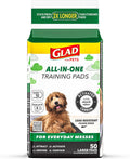 Glad for Pets Activated Carbon Disposable Dog Training Pads, 100 Count | Ideal for puppies, senior dogs, incontinence, and post-surgery, ultra-absorbent, keeps floors & crates dry, 23 x 23 in