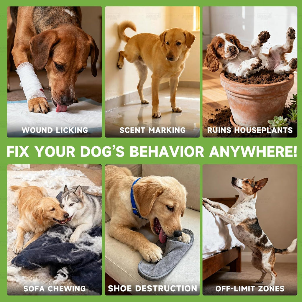 ‌Bitter Dog No Chew Spray, Dog Training Aid for Furniture & Carpet, Puppy Corrector & Behavior Spray for Dogs & Puppies, Bitter Melon Extract, Discourage Peeing, Biting, Chewing & Licking Injuries