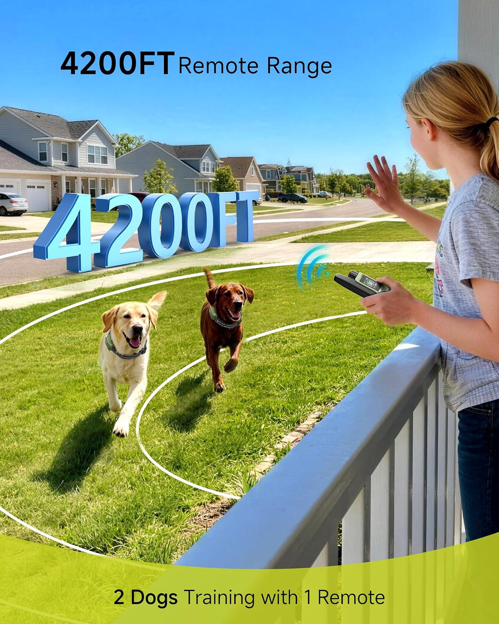 Shock Collar for 2 Dogs with Remote, 4200FT Range, Fits 10-120 lbs | IPX8 Waterproof Collar with 4 Training Modes, Rechargeable and Adjustable Collars for Small, Medium, and Large Dogs