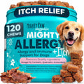 Mighty Paw Dog Allergy Chews, Itch Relief & Immune Support, 120ct | Bacon Flavor, Supports Normal Immune Health, Seasonal Skin Support, Vet Formulated, Made in USA