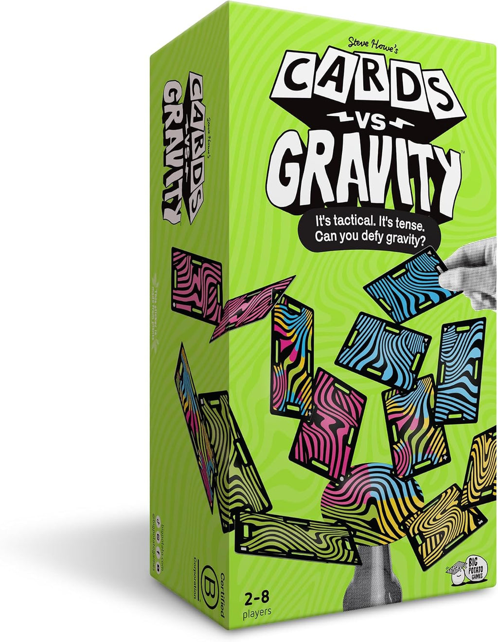 Big Potato Cards vs Gravity: Ultimate Stacking & Balancing Card Game | Waterproof Board Game for Family Fun, Holidays & Game Nights | 2-4 Players