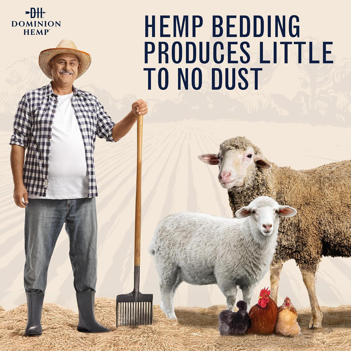Premium Hemp Bedding for Chicken Coops 285L - 30lbs, 1-Pack