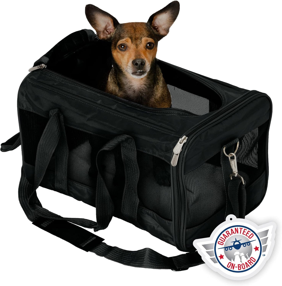 Sherpa Original Deluxe Travel Pet Carrier, Airline Approved - Black, Large