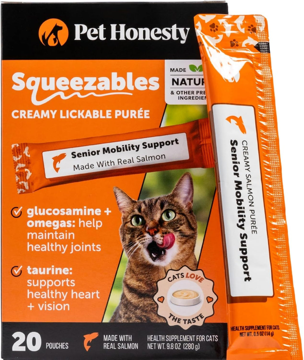 Senior Cat Joint Supplement Crunchy Creamy Hip + Joint for Cats - Ease Mobility Stiffness with Glucosamine Chondroitin, Green Lipped Mussel, Flexibility + Joint Support Chews (30-Day Supply)