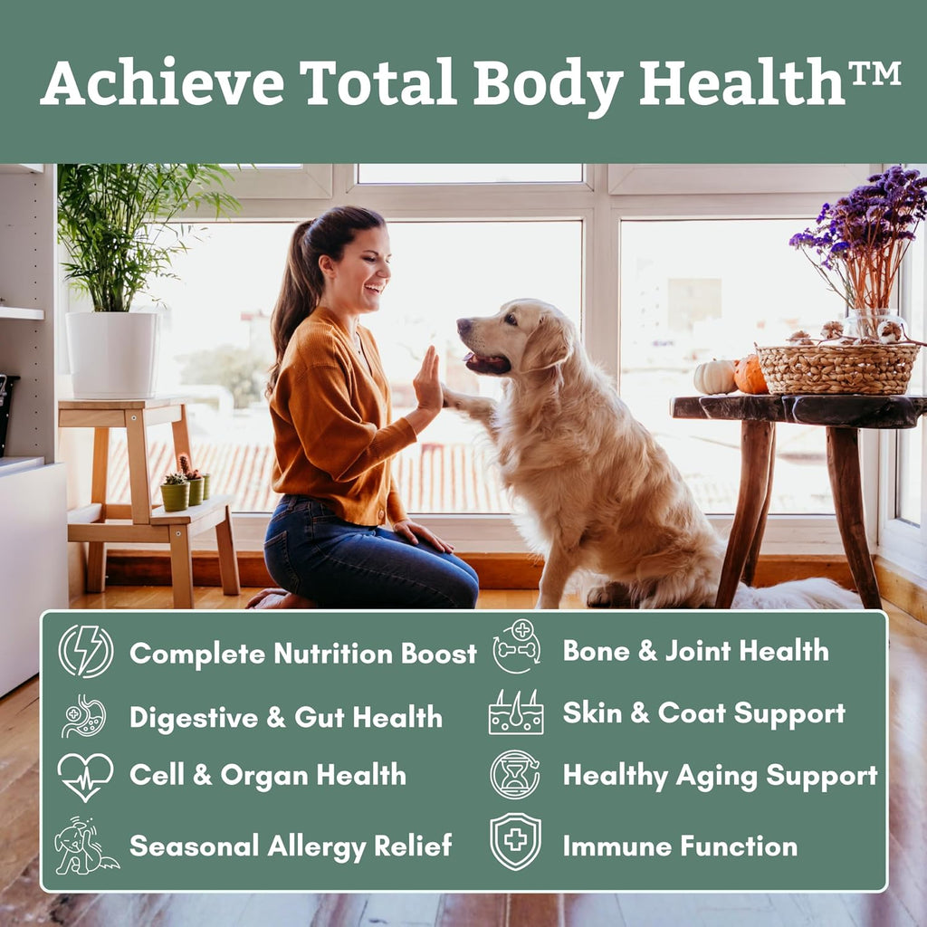 Organic Dog Vitamins, 1 Lb, 45 Scoops | Daily Dog Multivitamin with Prebiotics, Probiotics for Immune Support, Skin Coat, Digestion, & Joint Health - Canine Complete