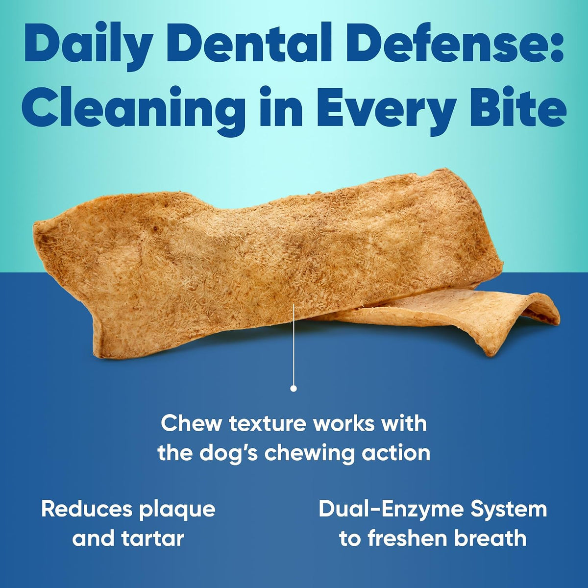 Virbac C.E.T. Enzymatic Oral Hygiene Chews for Dogs, Tartar Control, Large | Dual-enzyme system, single layer beefhide, chicken flavored plaque control, oral hygiene care for large dogs