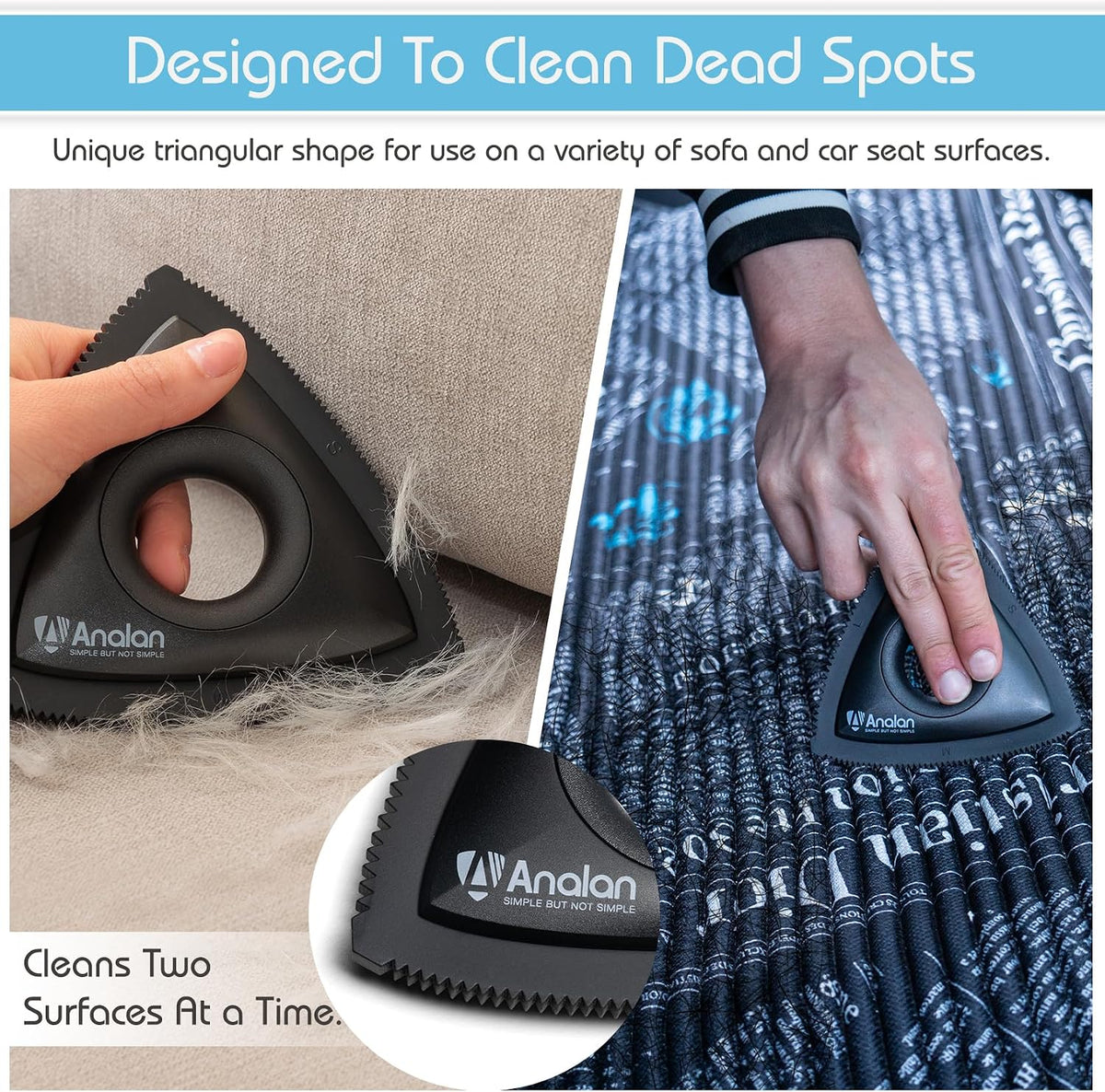 Analan Mini Pet Hair Remover for Car Detailing Dog Hair Tool Brush(Black)