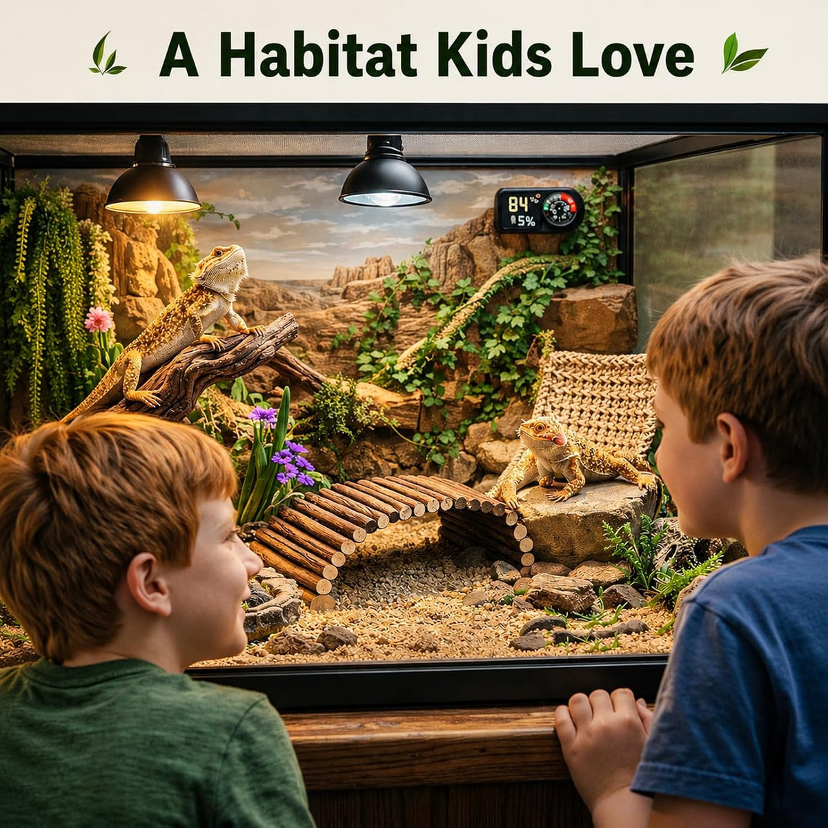 RUNANIA Bearded Dragon Tank Accessories, 10 PCS Reptile Hammock Plants Bridge Jungle Climber Vines for Snakes Bearded Dragon Chameleon Gecko Lizard