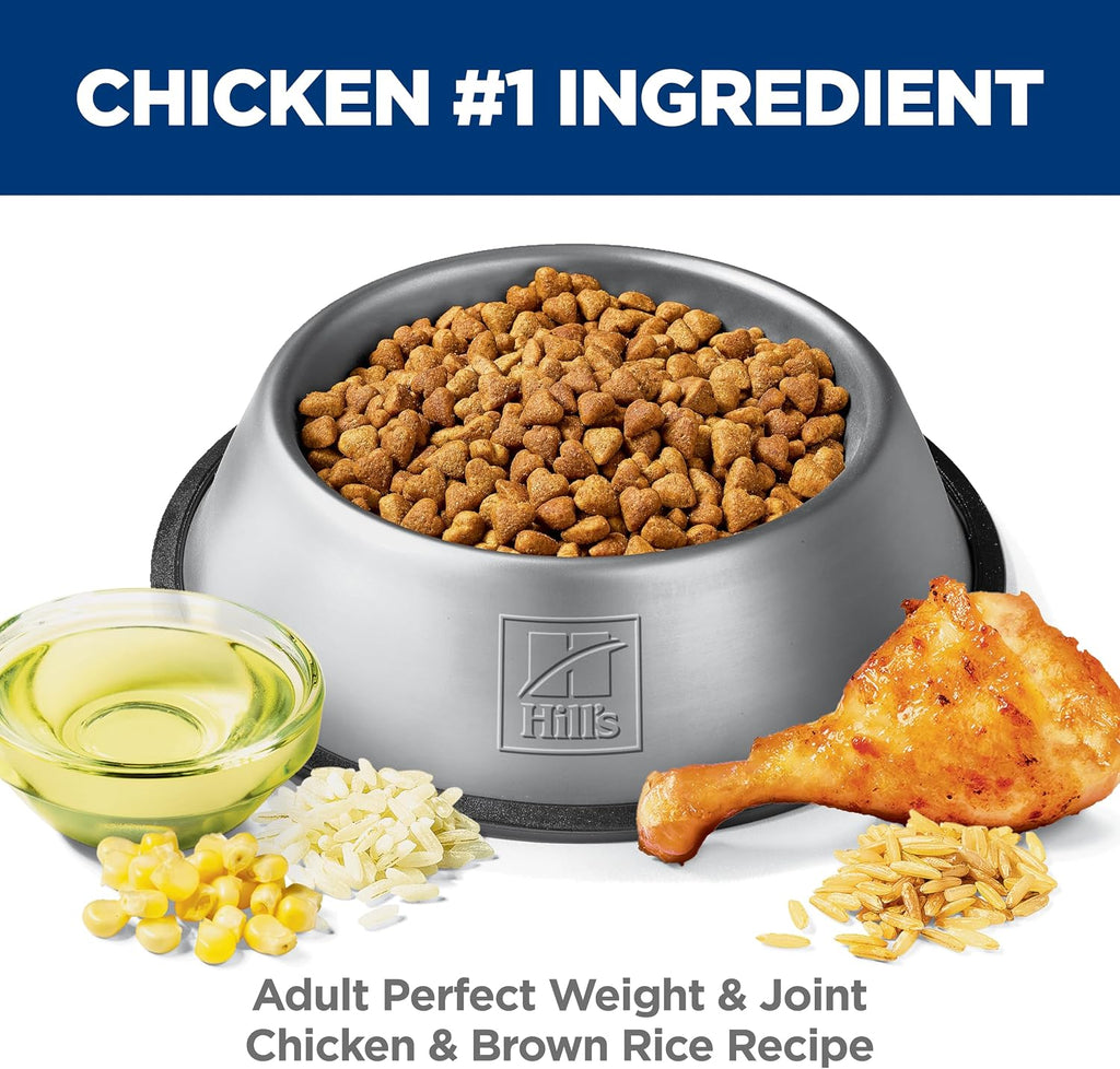 Hill's Science Diet Adult Perfect Weight & Joint Support Dry Dog Food | #1 Veterinarian Recommended, Chicken Recipe, 25 lb. Bag