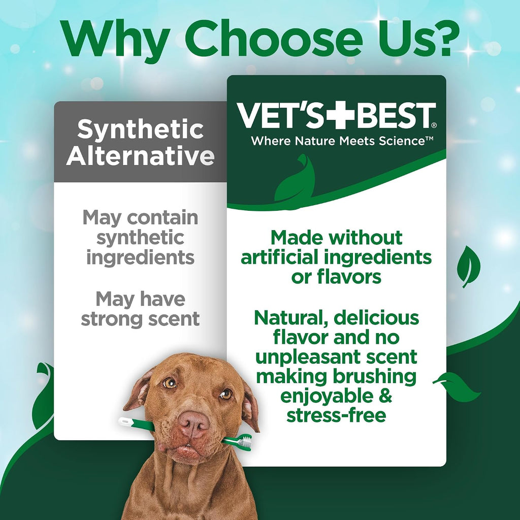 Vet's Best Enzymatic Dog Toothpaste Dental Gel, Vet Formulated 3.5 oz | Dog Teeth Cleaning Toothpaste, Helps Remove Plaque & Tartar, Freshens Dog Breath, Supports Daily Oral Hygiene, Vet Formulated