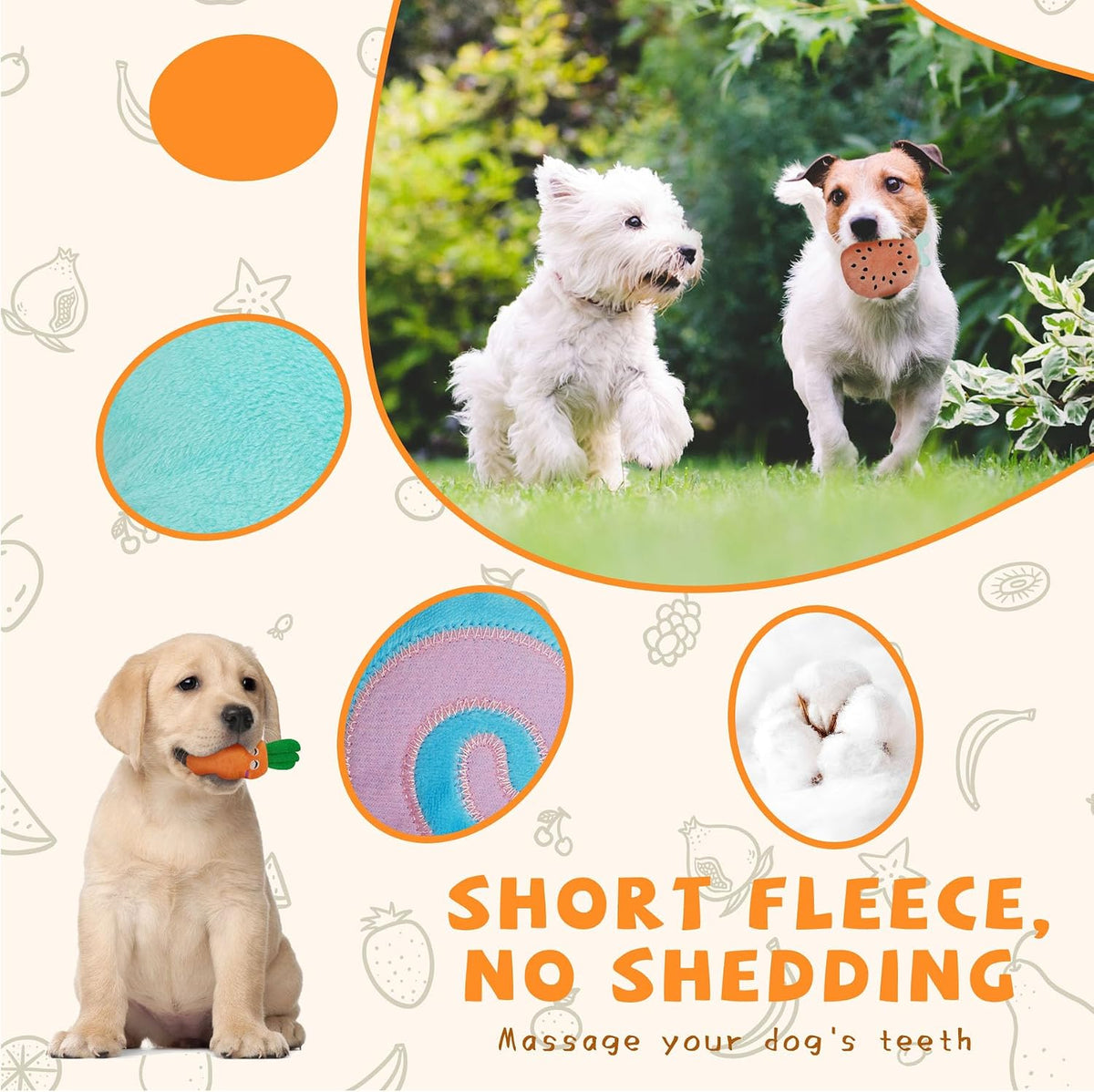 20-Pack Plush Squeaky Dog Toys for Small Dogs | 16 Plush Toys,4 Dog Bags,Built-In Squeakers,Keeps Dogs Busy,Boredom Relief