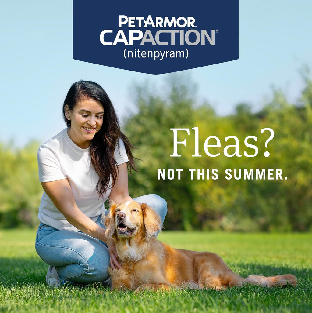 PetArmor CAPACTION (nitenpyram) Oral Flea Treatment for Dogs, Fast Acting Tablets Start Killing Fleas in 30 Minutes, Dogs Over 25 lbs, 6 Doses (Pack of 1) (Packaging May Vary) | Ideal for Dogs 25+ lbs; Oral Tablet, No Mess; 6 doses; Fast Flea Knockdown