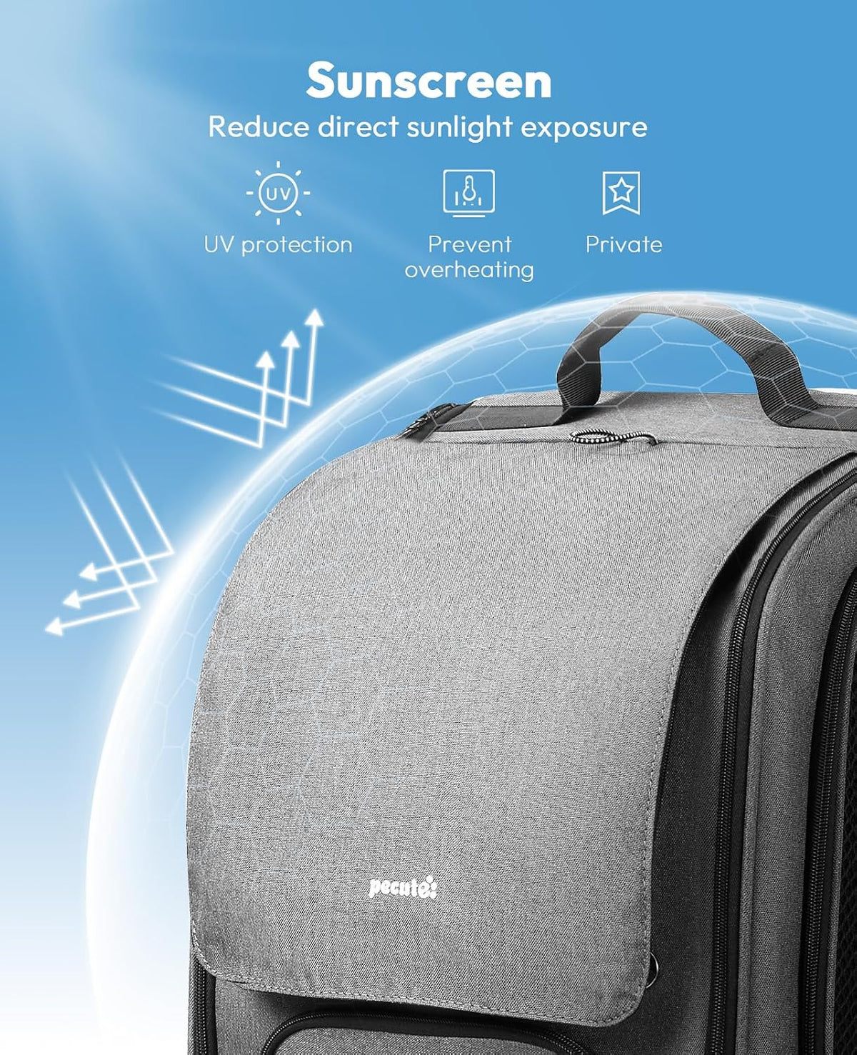 Pecute Cat Backpack Carrier,Large Space Cat Bubble Backpack,Ergonomic,Gray