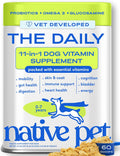Native Pet The Daily Dog Vitamins & Supplements - 11-in-1 Multivitamin for Dogs - Daily Powder Supplement with Probiotics, Collagen - 60 Scoops