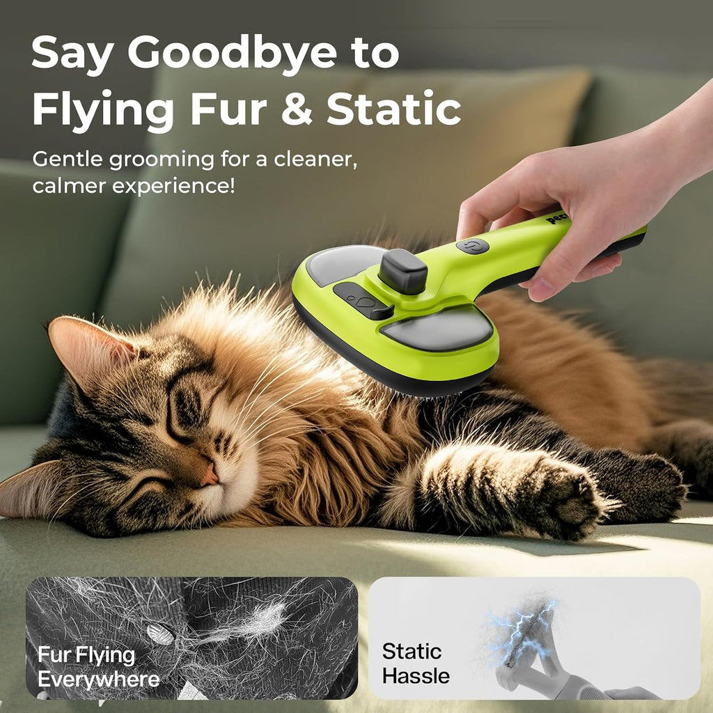 Pecute Self-Cleaning Steam Dog Cat Brush for Heavy Shedding/Long Coats