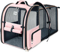 Cat Carrier Backpack, Expandable Pet Carrier with Sun Shade & Full Front Opening, Breathable Mesh Backpack for Small Dogs & Medium Cats Up to 18 Lbs, Foldable for Hiking, Camping (Grey)