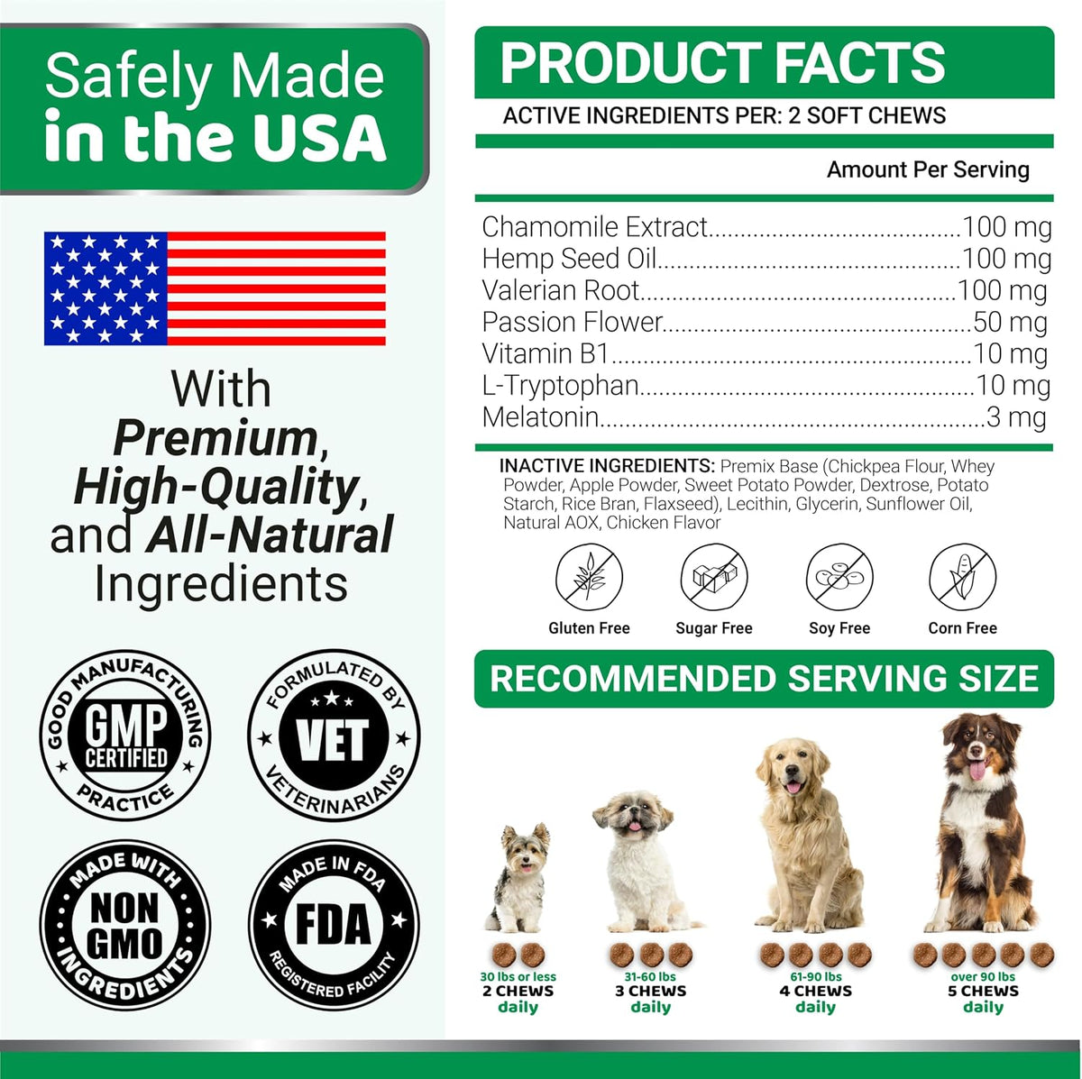 Hemp Calming Chews for Dogs - 240 Treats - Advanced Dog Calming Chews | Dog Anxiety Relief Supplement with Melatonin - Sleep Aid, Separation, Barking, Stress & Travel - Joint Support - Made in USA
