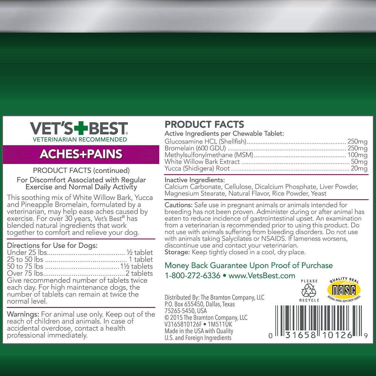 Vet's Best Dog Pain Relief Supplement, Dog Aspirin Alternative, 150 ct