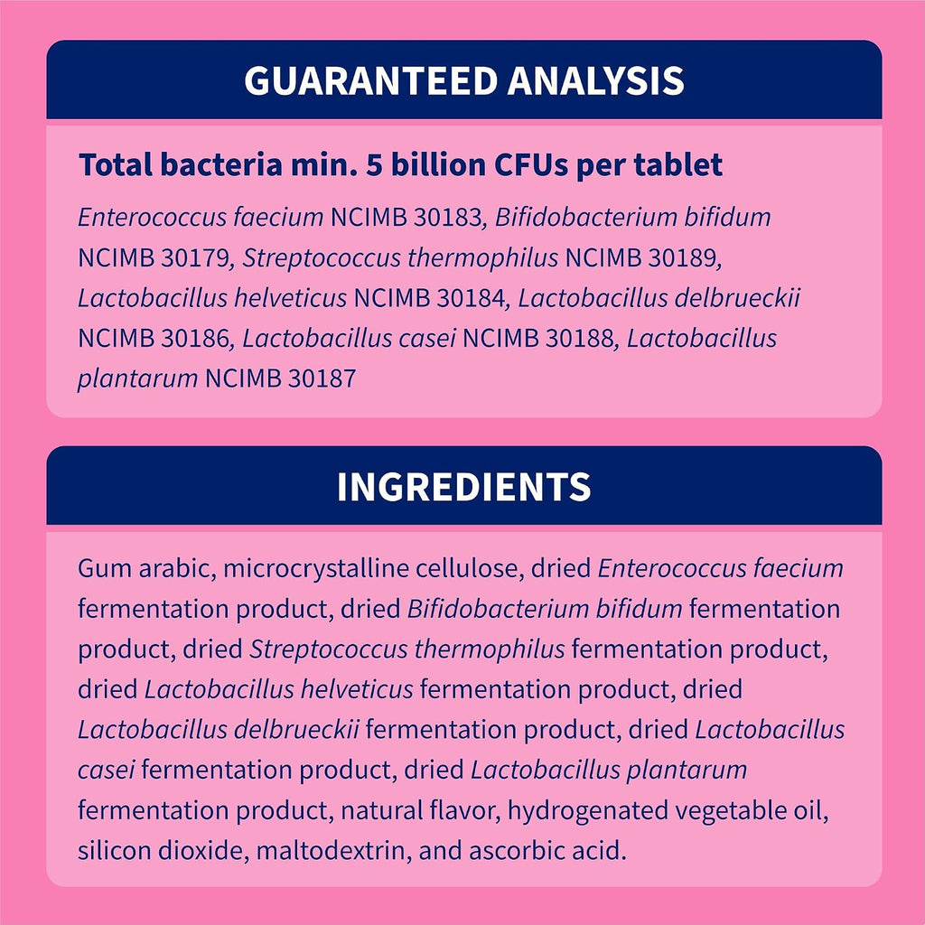 Nutramax Proviable Probiotics + Prebiotics for Dogs, Chewable Tablets, 60ct | Multi-Strain Probiotic Supplement for Dogs, Daily Support for Digestive & Gut Health, Contains Prebiotics, Chewable Tablets
