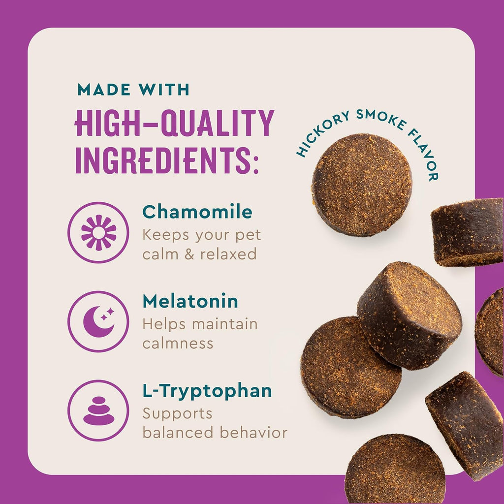 VetIQ Calming Support Supplement, Calming Chews for Dogs Help Manage Stress and Promote Relaxation, Anxiety Relief for Dogs, Made in the USA, 60 Count | Helps manage stress & promote relaxation; daily calming supplement chew; made in USA; ideal for storms