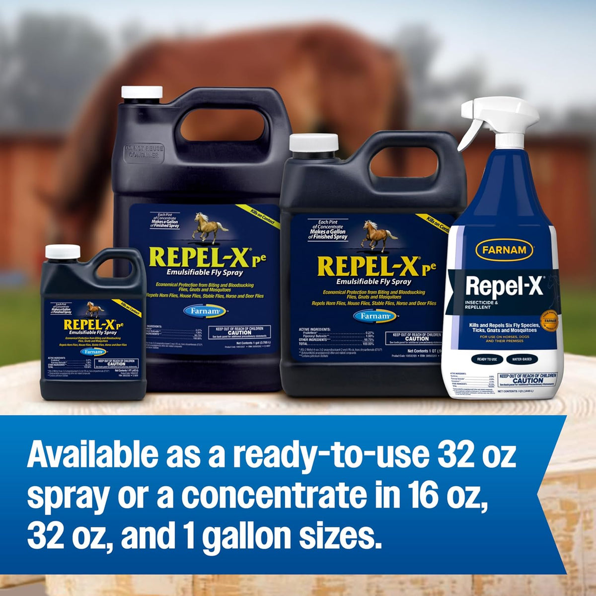 Farnam Repel-X Ready-to-Use Horse Fly Spray for Horses, 32 Fl Oz