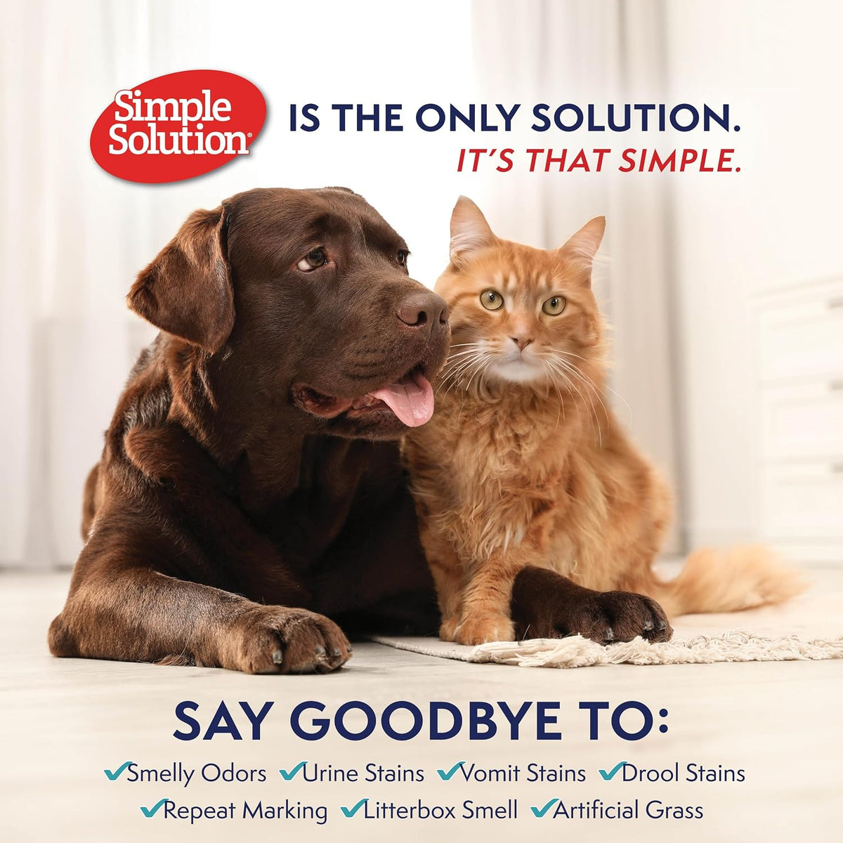 Simple Solution Extreme Stain & Odor Remover, Enzyme Stain Cleaner, 32oz | Dog Stain & Odor Remover, Pet Urine Enzyme Cleaner, Dog Urine Carpet Cleaner, Carpet Spray Cleaner, Pet Odor Eliminator