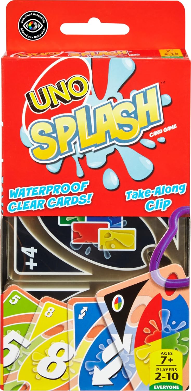Mattel Games UNO Splash Card Game, Ages 7+, 2-10 Players