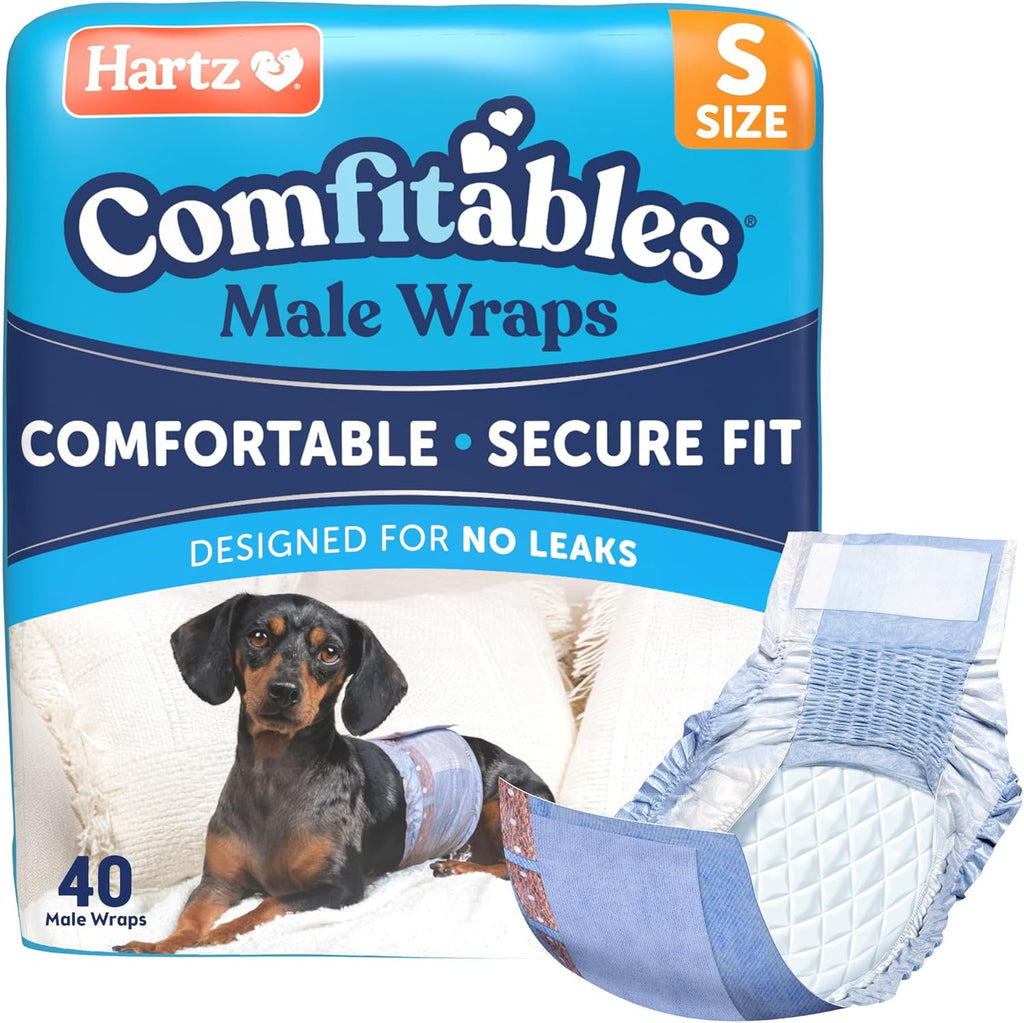 Hartz Comfitables Disposable Male Dog Wraps with Stretchy Waistband, Extra Small 12 Count