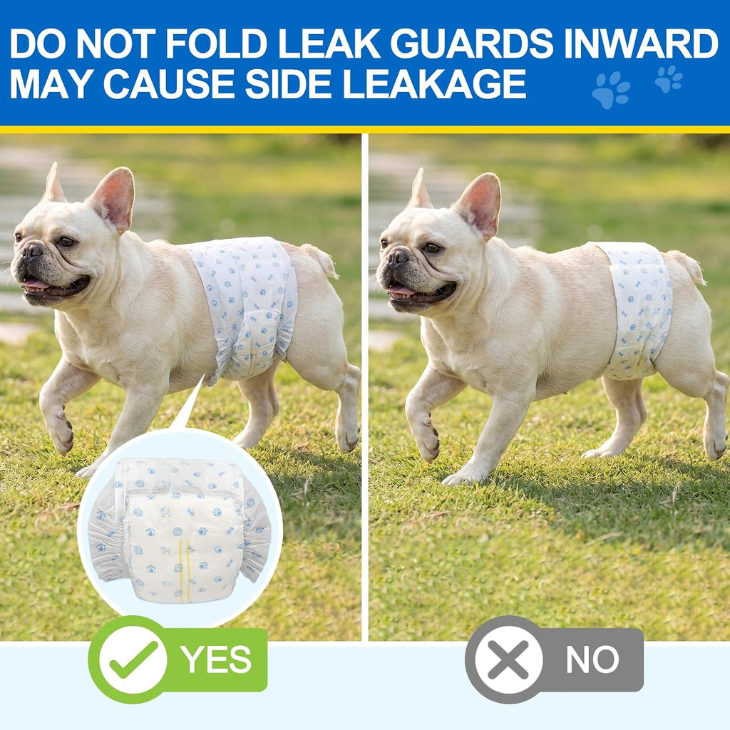Wowflash 100 Count Dog Belly Bands for Male Dogs, Male Dog Diapers Disposable, Leakproof Dog Wraps with Wetness Indicator, Breathable Quick-Dry, Secure Fit for Doggy Puppy Training, Small
