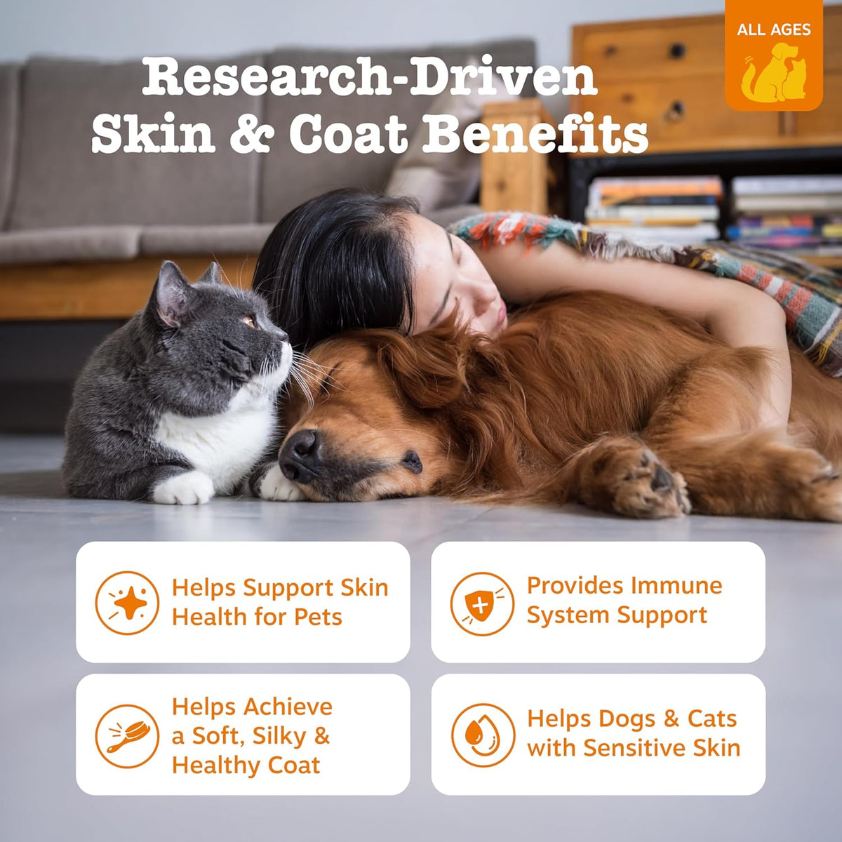 Zesty Paws Fish Oil for Dogs & Cats - Omega 3 for Dogs, 32 oz