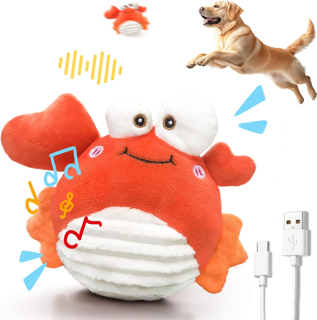 GUKCO Interactive Moving Dog Toys to Keep Dogs Engaged (Turtle) | Plush Toy with Bouncing Ball, Music & Recording | Rechargeable Self-Play Toy for Small, Medium & Large Dogs