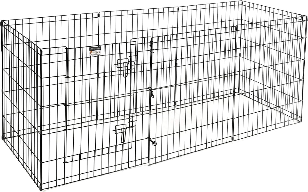 Dog Playpen - Foldable Metal Exercise Puppy Play Pen with 8 24x30in Panels - Indoor/Outdoor Pen with Door for Dogs, Cats or Small Animals by PETMAKER