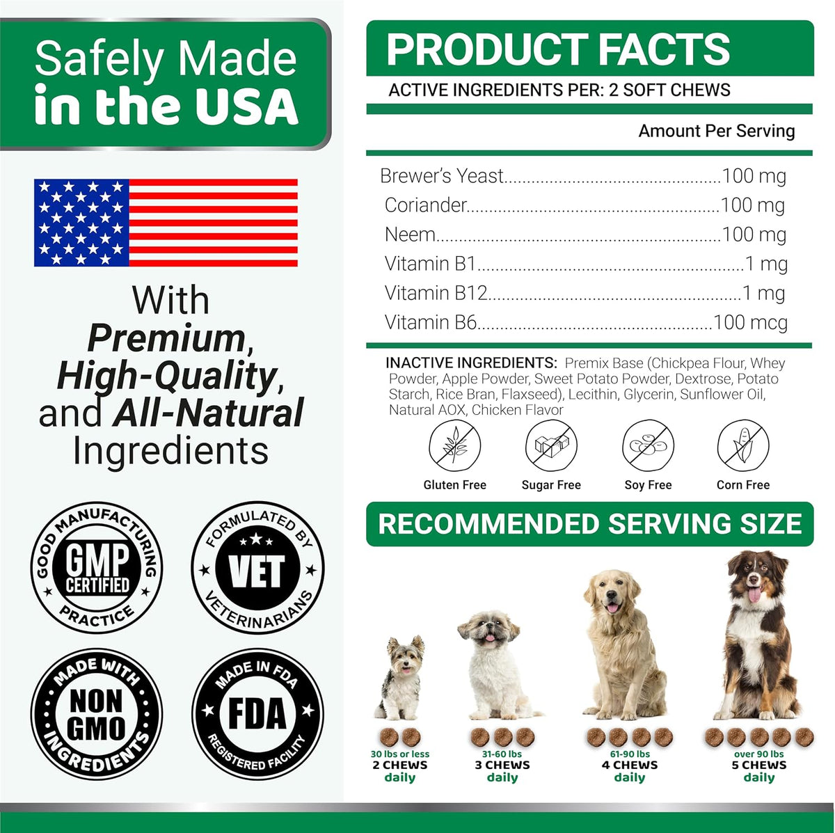 Flea and Tick Prevention for Dogs, 170 Chews, Natural Oral Supplement | Dog Flea & Tick Treatment & Control Chews for Small, Medium & Large Dogs - All Breeds & Ages - Chicken Flavor - Made in USA