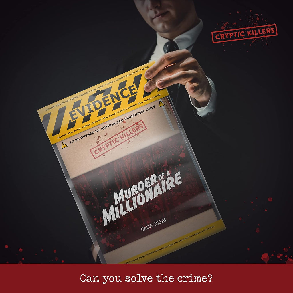 Cryptic Killers Unsolved Murder Mystery Game - Cold Case File Investigation - Detective Clues/Evidence - Solve the Crime - for Individuals, Date Nights & Party Groups - Murder of a Millionaire