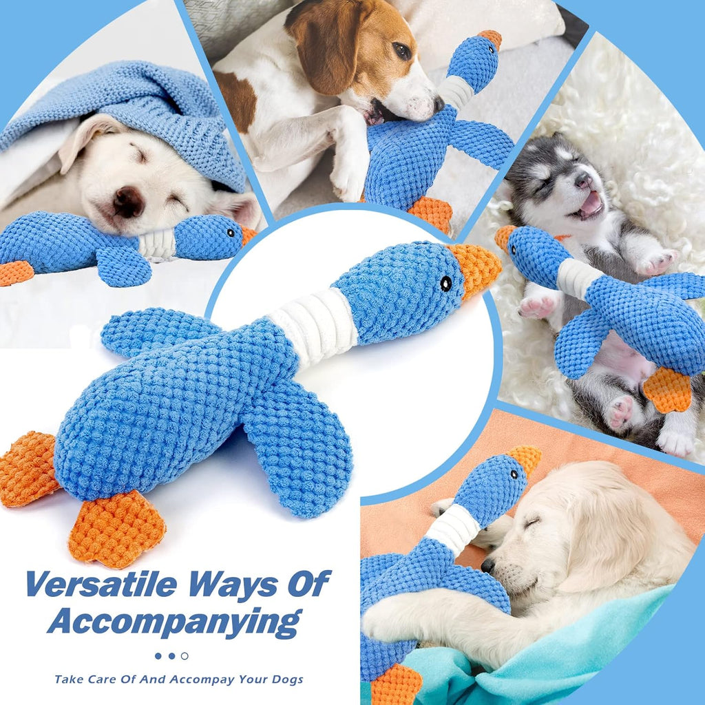 Vitscan Upgraded Goose Indestructible Dog Toys for Aggressive Chewers | Dog Chew Toys for Aggressive Chewers Small Medium Large Breed, Crinkle Squeaky Plush Puppy Chew Toys for Teething, Duck Toys