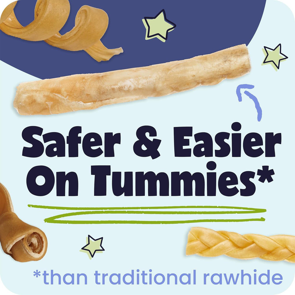 Pawstruck Natural 5-7” Beef Collagen Braids for Dogs – Long-Lasting Rawhide & Bully Stick Alternative, with Chondroitin & Glucosamine – 5 Pack | Long-Lasting Chew for Small Dogs and Power Chewers, Supports Dental Health & Joint Health, Alternative to Trad