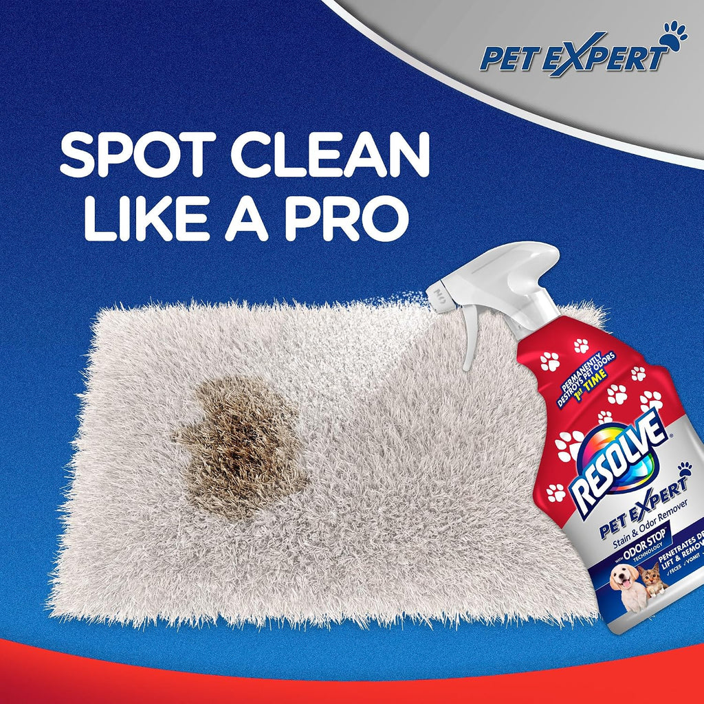 Resolve Pet Expert Stain and Odor Remover, Carpet Cleaner, Pet Stain and Odor Remover, Carpet & Upholstery Cleaner - Removes Stains and Odors, 22 oz
