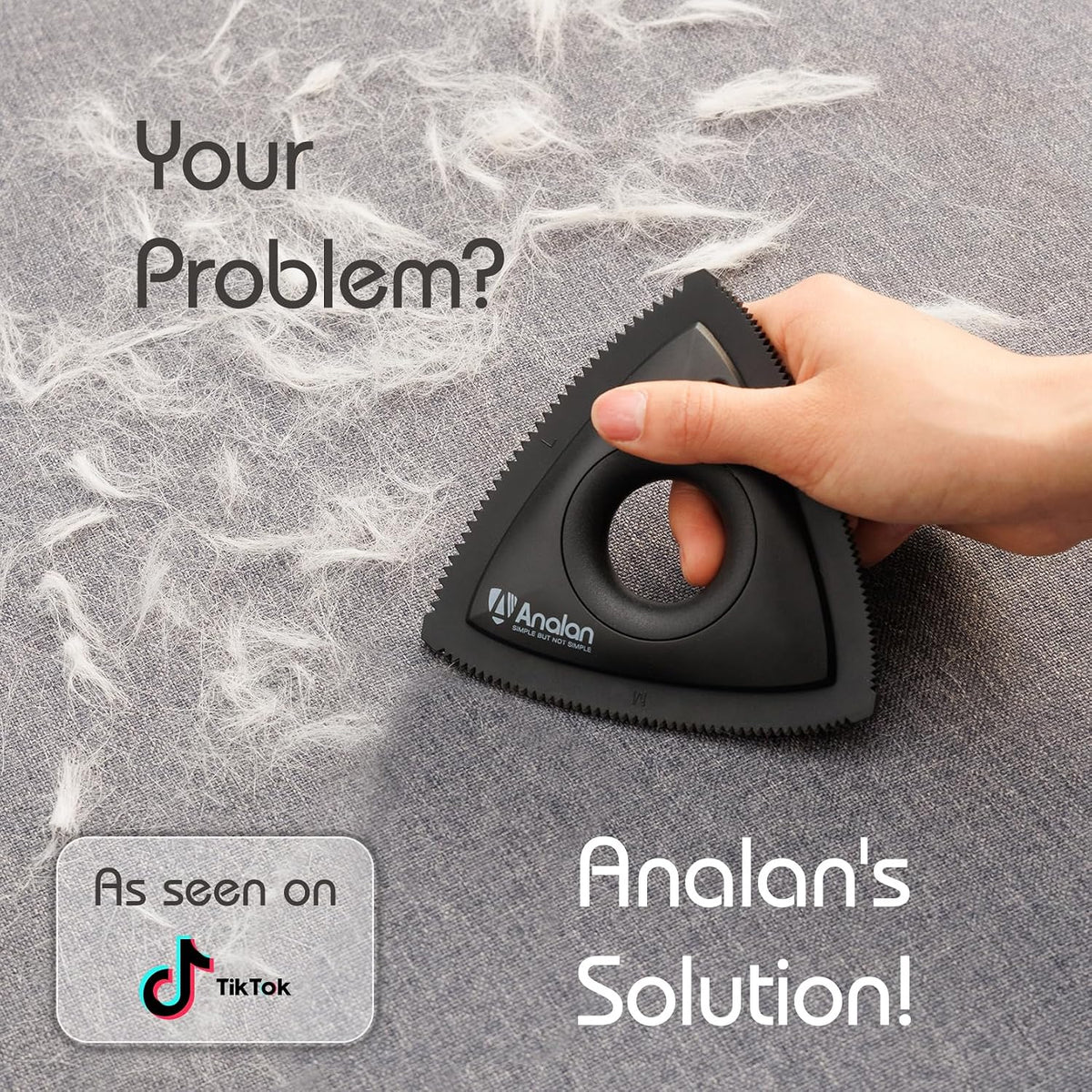 Analan Mini Pet Hair Remover for Car Detailing Dog Hair Tool Brush(Black)
