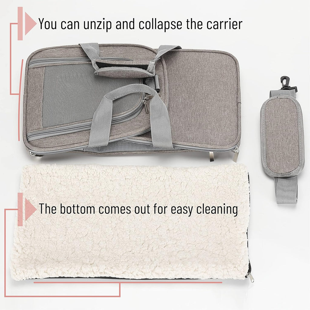 Mr. Pen- Pet Carrier, 17.5" x 11.2" x 11.5", Medium Size, Gray