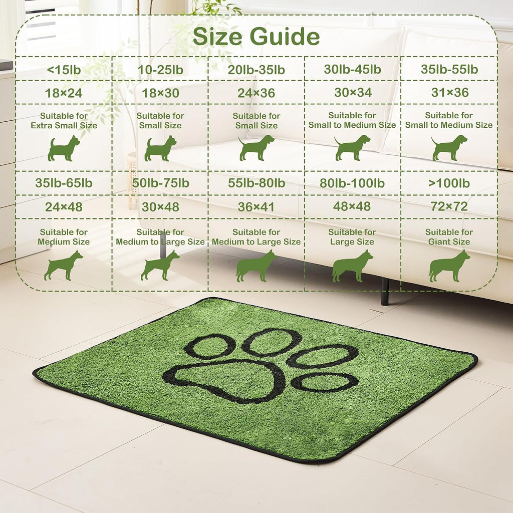 Qeils Reusable Dog Pee Pads, Washable Puppy Pads, Leak-Proof 18"x24" 2 Pack | Super Absorbent And Non-Slip Potty Training Pads, Soft Paw Print Plush Design, Ideal For Crates, Couch, Car Seats & Pet Beds