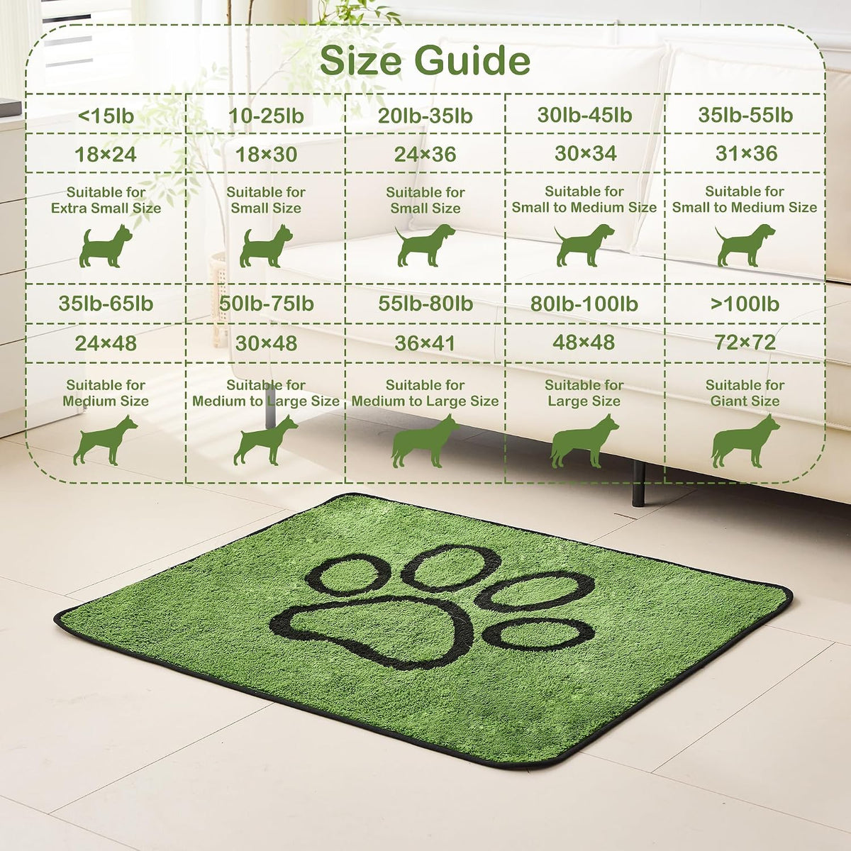Qeils Reusable Dog Pee Pads, Washable Puppy Pads, Leak-Proof 18"x24" 2 Pack | Super Absorbent And Non-Slip Potty Training Pads, Soft Paw Print Plush Design, Ideal For Crates, Couch, Car Seats & Pet Beds