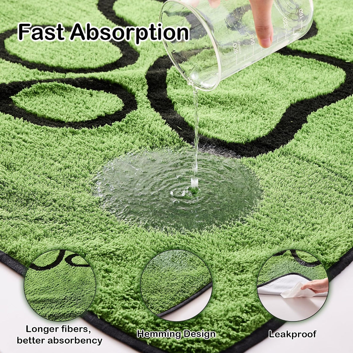 Qeils Reusable Dog Pee Pads, Washable Puppy Pads, Leak-Proof 18"x24" 2 Pack | Super Absorbent And Non-Slip Potty Training Pads, Soft Paw Print Plush Design, Ideal For Crates, Couch, Car Seats & Pet Beds