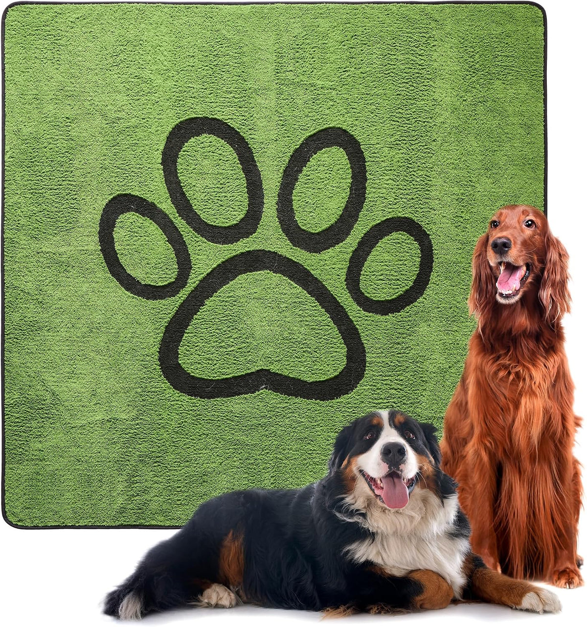 Qeils Reusable Dog Pee Pads, Washable Puppy Pads, Leak-Proof 18"x24" 2 Pack | Super Absorbent And Non-Slip Potty Training Pads, Soft Paw Print Plush Design, Ideal For Crates, Couch, Car Seats & Pet Beds