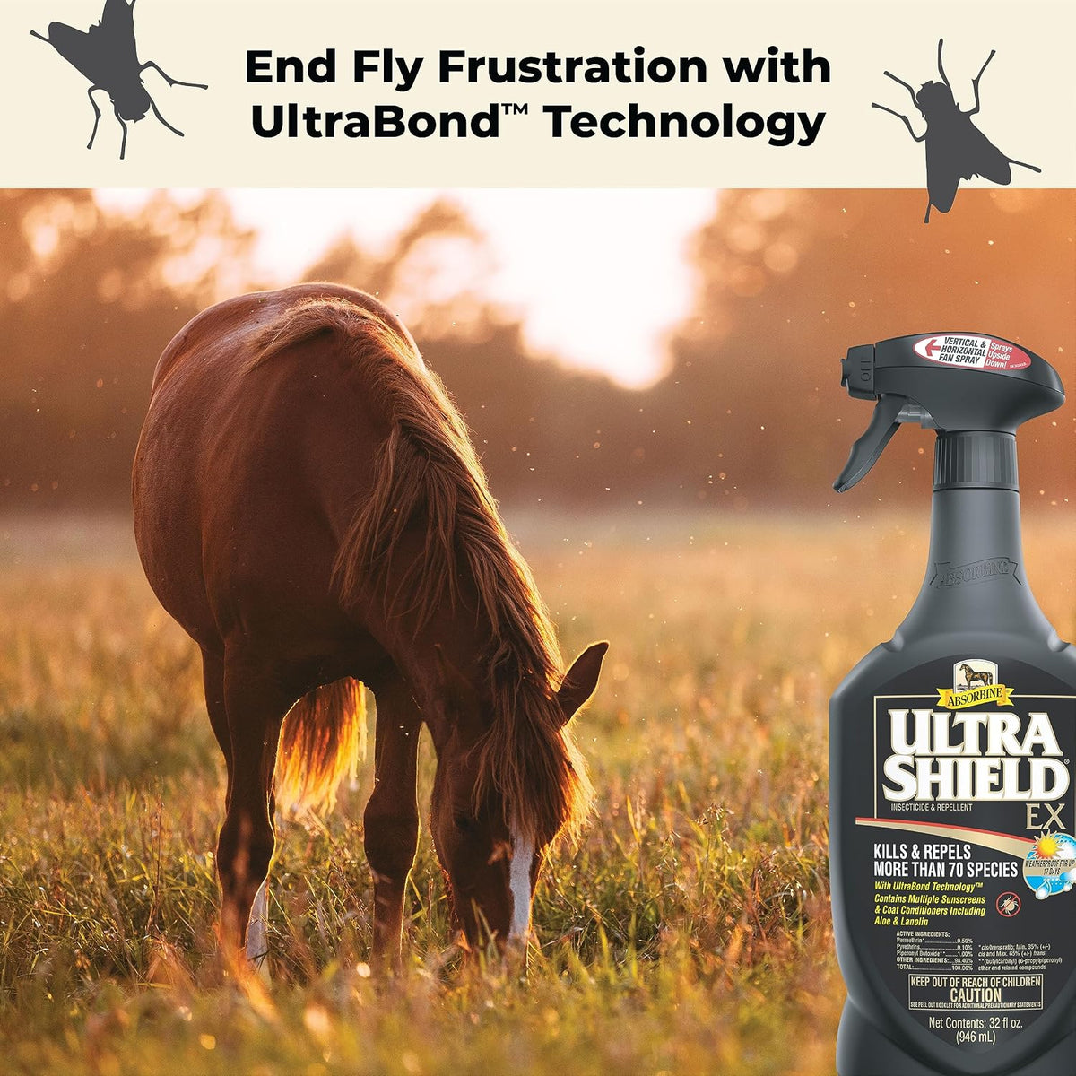 Absorbine UltraShield EX Insecticide & Repellent, 32 fl oz Sprayer