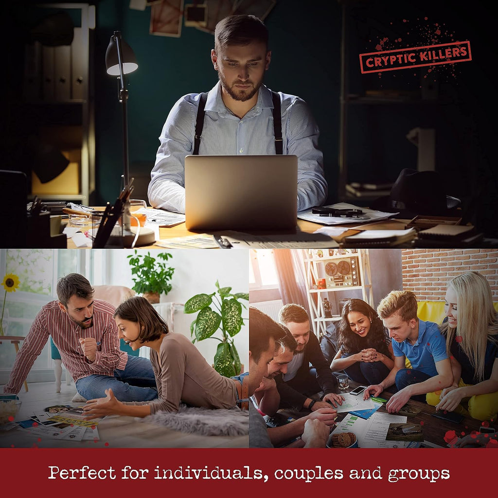 Cryptic Killers Unsolved Murder Mystery Game - Cold Case File Investigation - Detective Clues/Evidence - Solve the Crime - for Individuals, Date Nights & Party Groups - Murder of a Millionaire