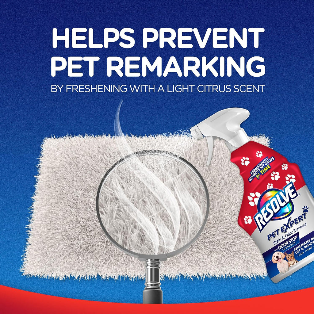 Resolve Pet Expert Stain and Odor Remover, Carpet Cleaner, Pet Stain and Odor Remover, Carpet & Upholstery Cleaner - Removes Stains and Odors, 22 oz