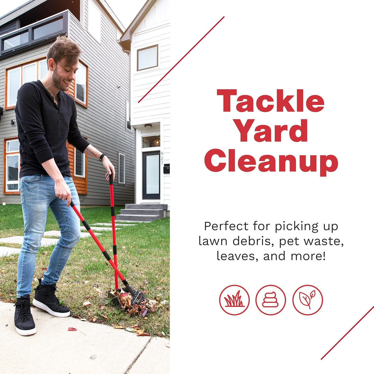 Pawler Pooper Scooper for Dogs with Long Handle Rake & Tray, Heavy Duty | Pawler Rustproof Aluminum Poop Scooper Set with 36+" Handles for Yard, Grass, Dirt & Gravel