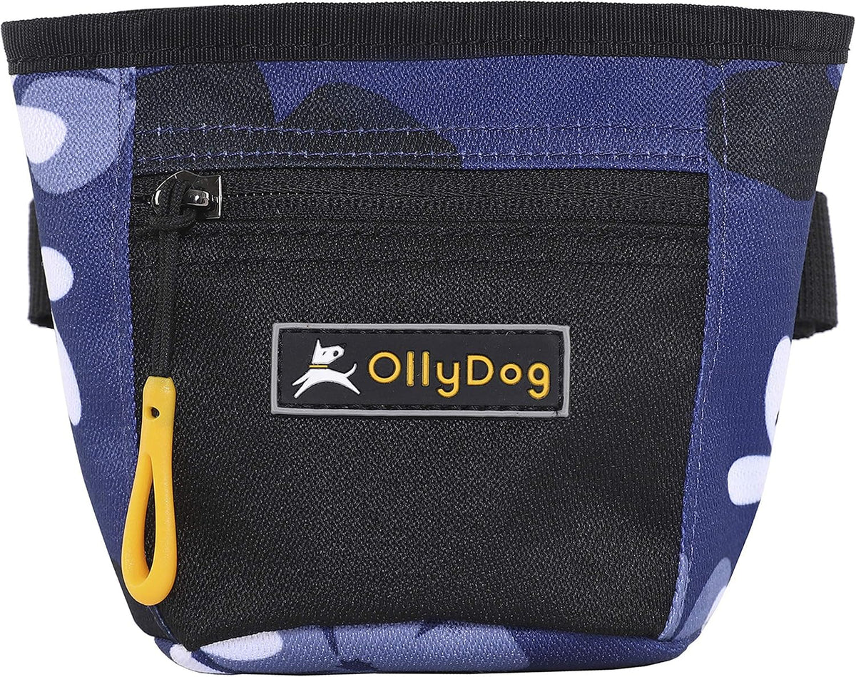 OllyDog, Goodie Treat Bag, Dog Treat Training Pouch | Magnetic Closure | 3 Ways to Wear | Hands-Free Waist Belt | Water-Resistant Recycled Vegan Fabric (Raven S'25)