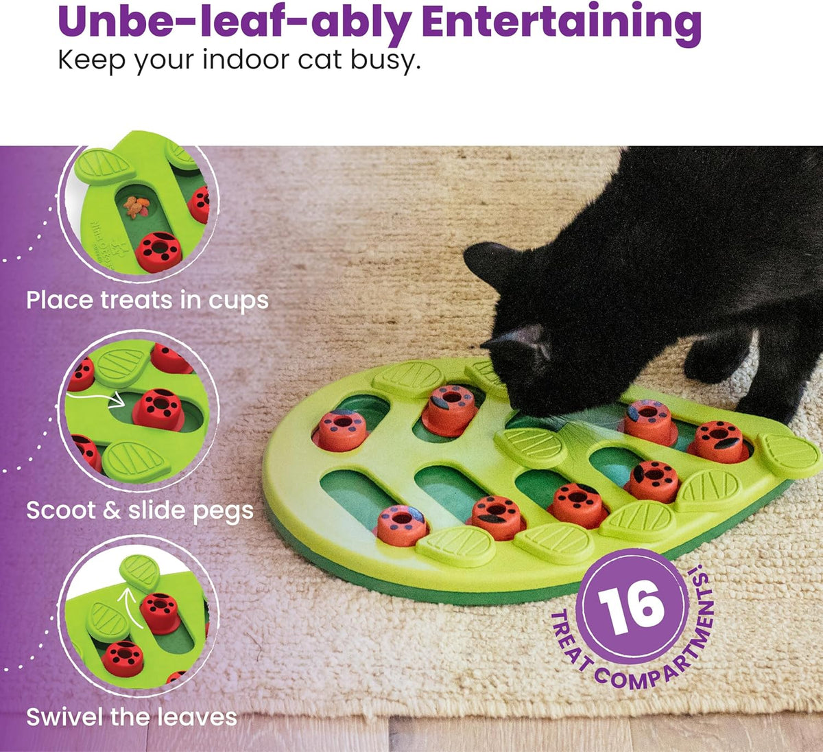 Catstages Nina Ottosson Buggin’ Out Puzzle & Play Cat Toy Treat Puzzle, 14"